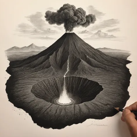 volcano drawing