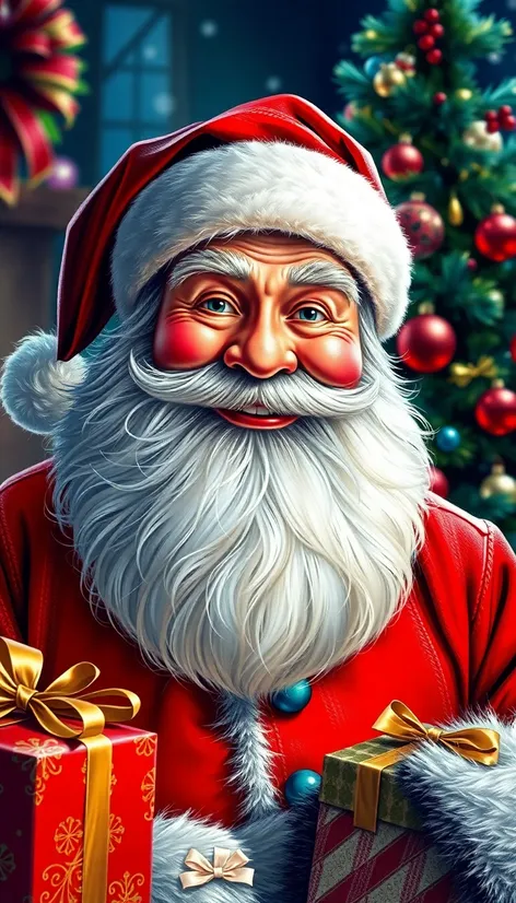 santa claus putting presents