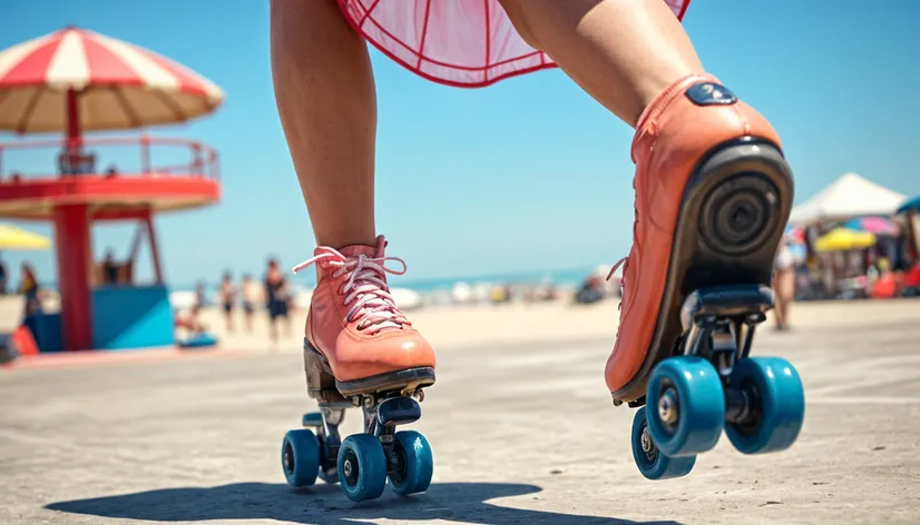 A woman roller skating