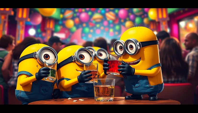 minions drinking