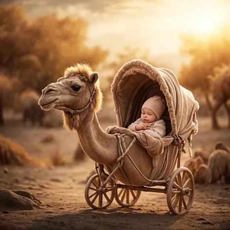 camel and his baby