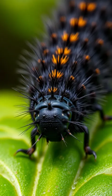 black hairy caterpillar