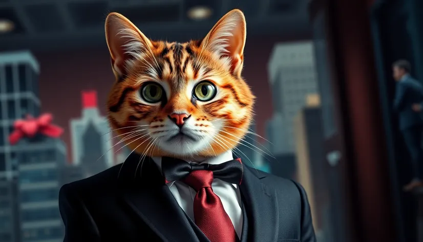 cat wearing a suit