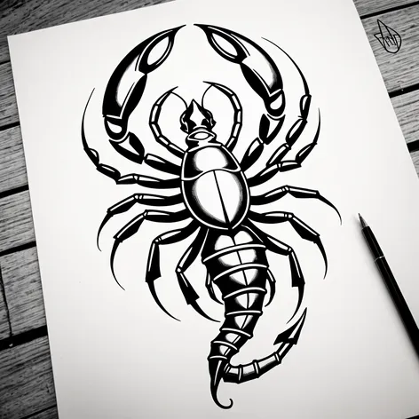 Scorpion in black and