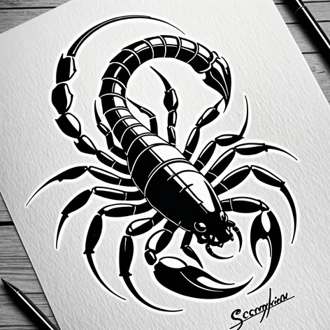 Scorpion in black and