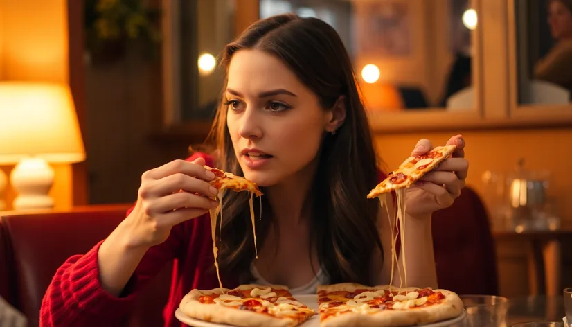 mila kunis eating pizza