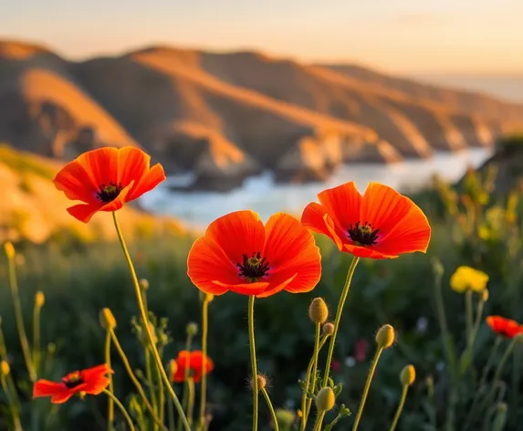 poppy flower field monterey