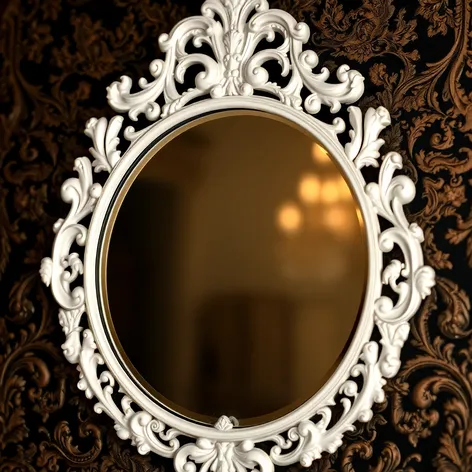 ornate white mirror