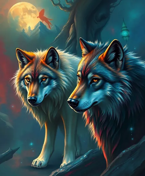 art with wolves