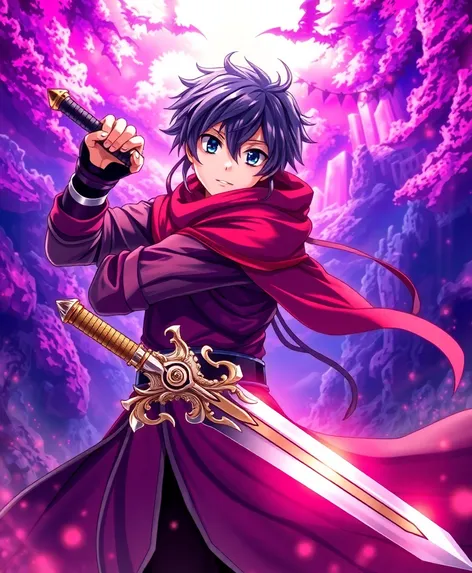 anime character holding sword