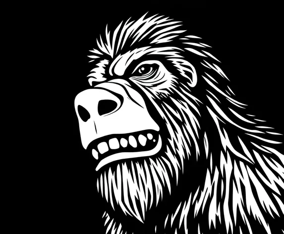 bigfoot nose clipart black