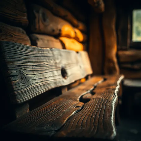 rustic wood bench