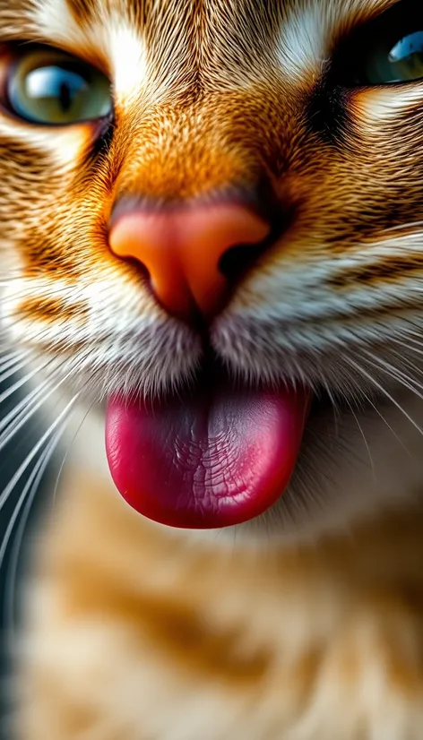 cat tongue close up