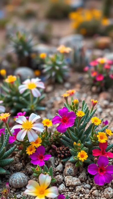 succulents with flowers