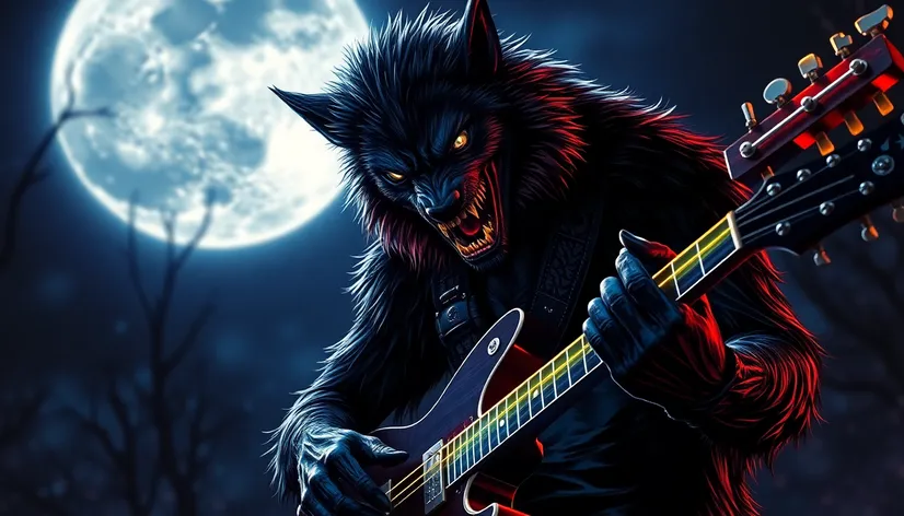 werewolf playing guitar