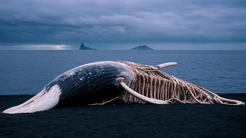 A whale carcass with