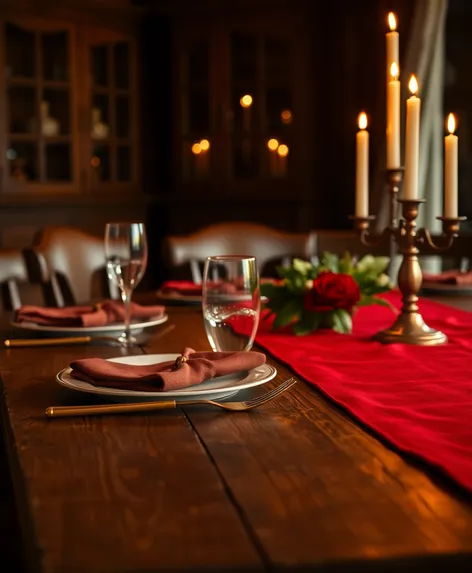 red table runner