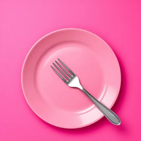 pink plate with fork