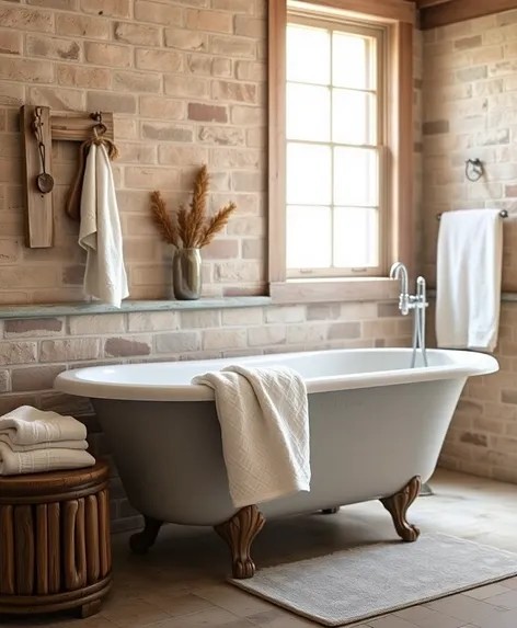 rustic clawfoot tub bathroom