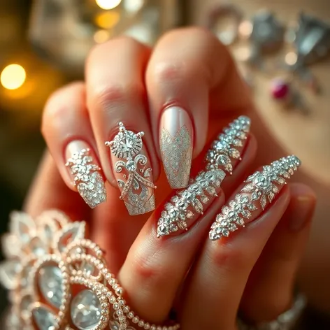 silver nail designs