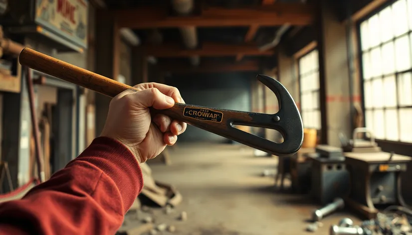 person holding a crowbar