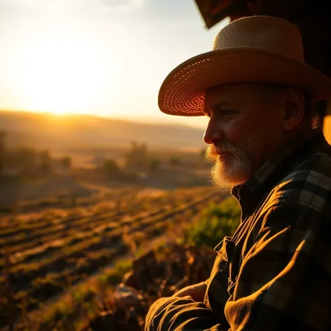 farmer looking over his