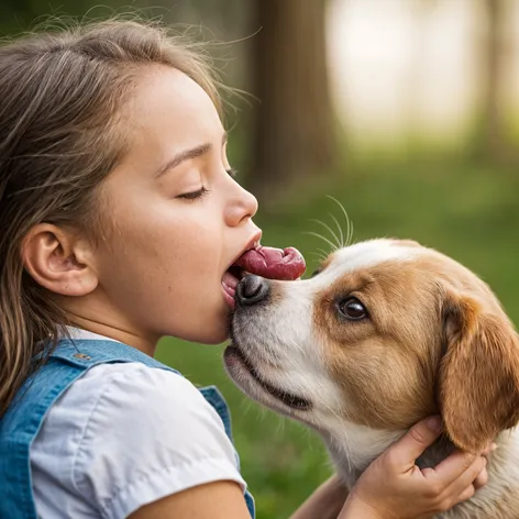 Little girl passionately kissing