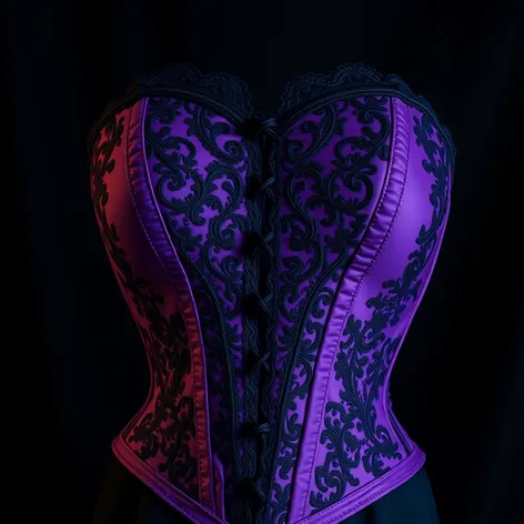 purple and black corset