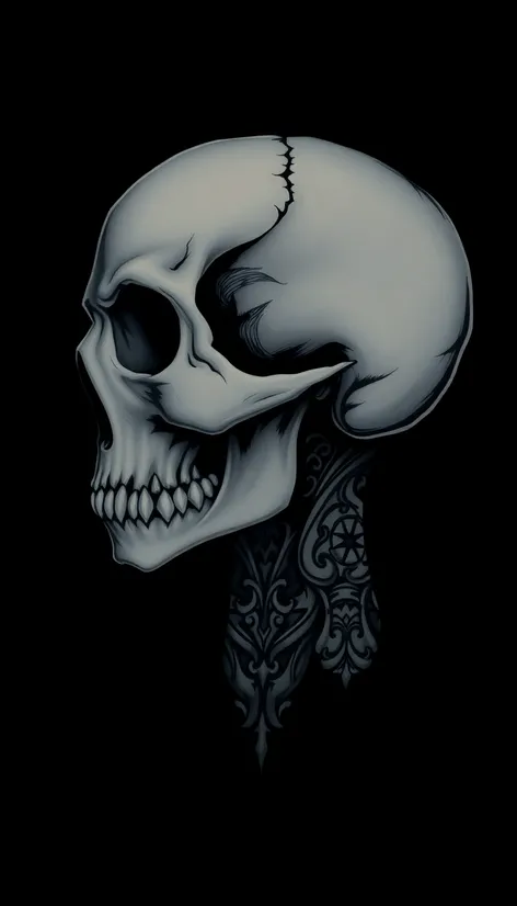 skull neck tattoos