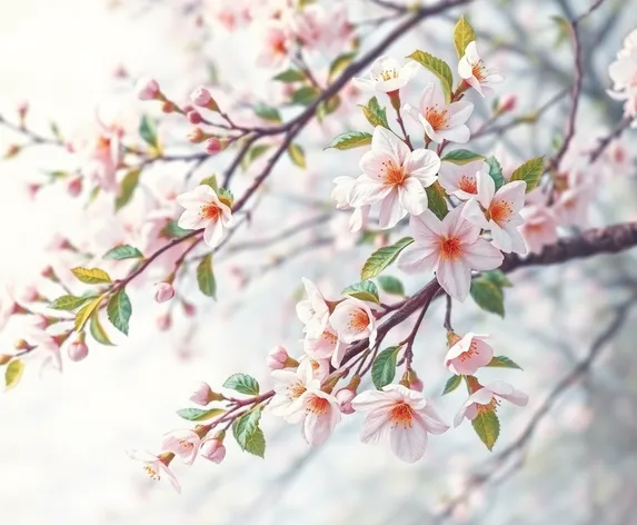 flower tree painting realistic