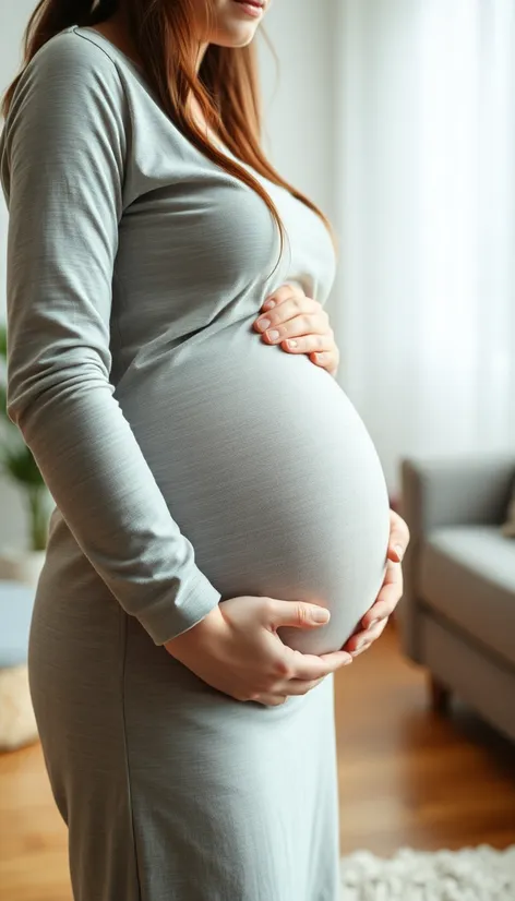 woman holding her belly