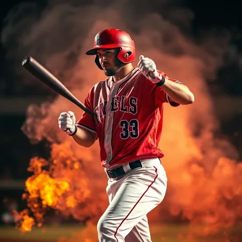 fire baseball drawing