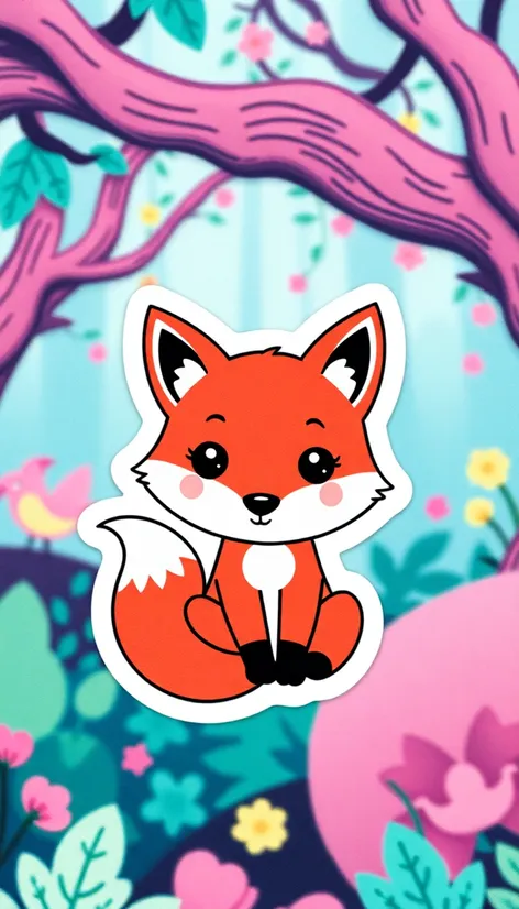 cute fox sticker