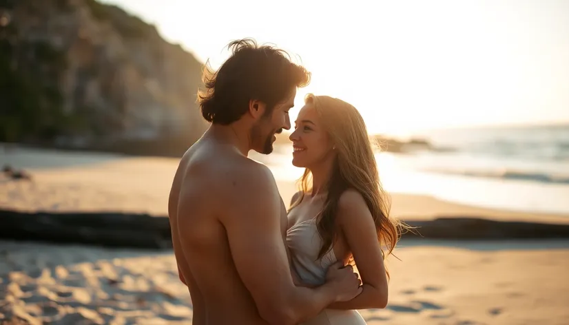 couple in nude beach