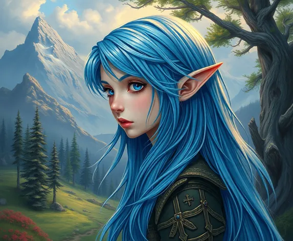 blue hair elf