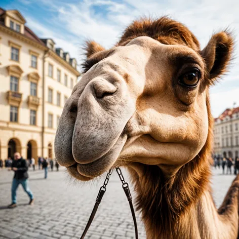 selfie camel in prague