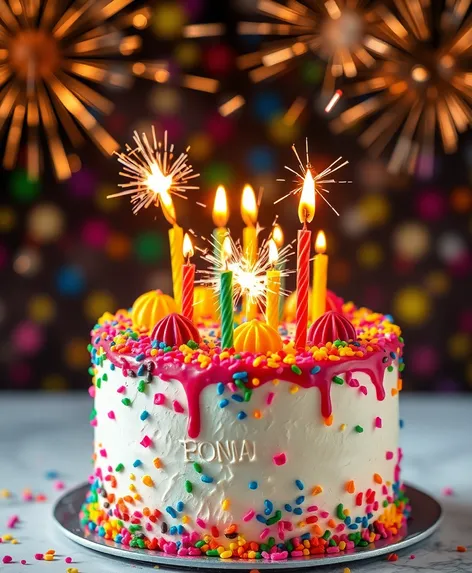 cake with sparklers