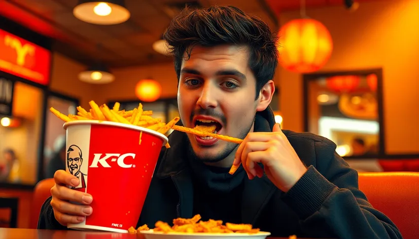 guy eating kfc