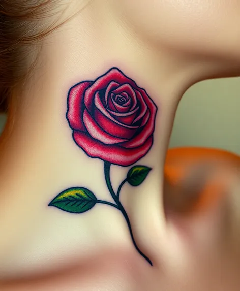 tattoo rose neck