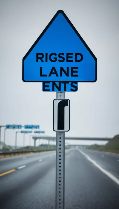 right lane ends sign