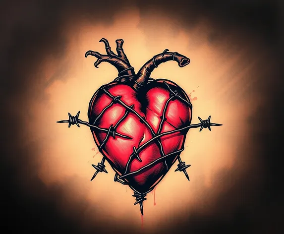 barbed wire heart tattoo