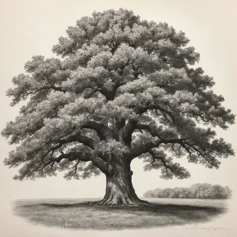 oak tree drawing