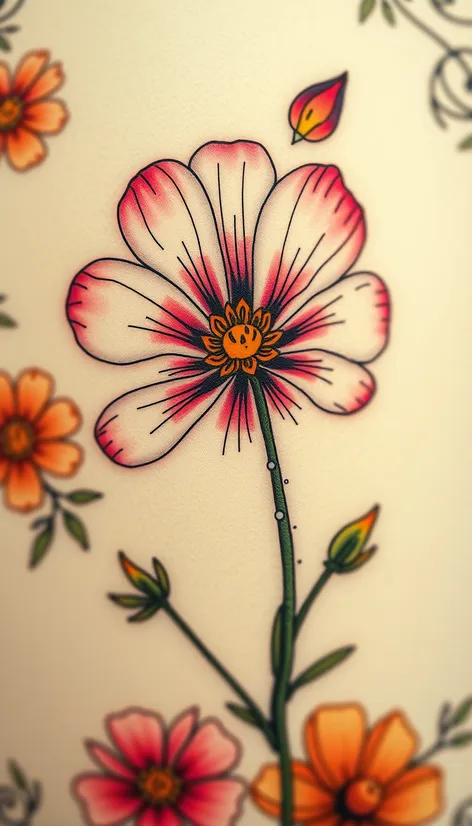 cosmos flower tattoo