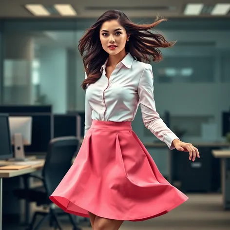 female office skirt shaking