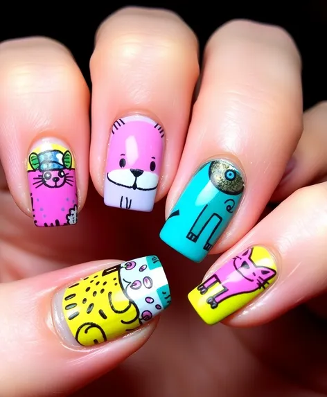 creative animal nail art