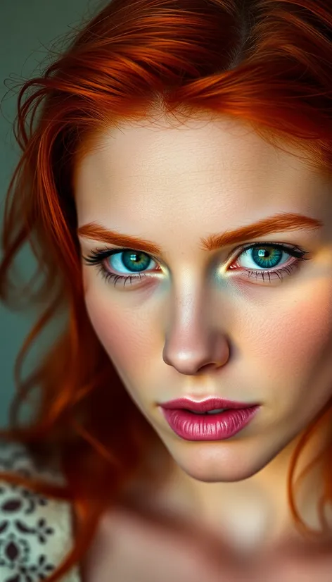 red hair green eyes