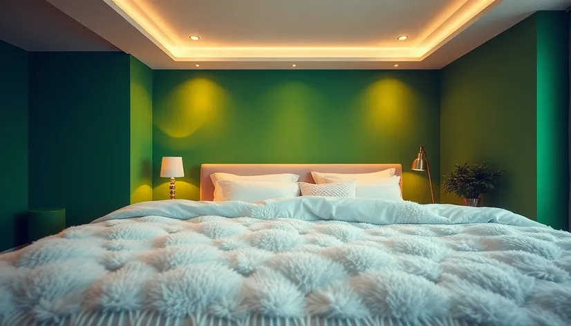 green in a bedroom