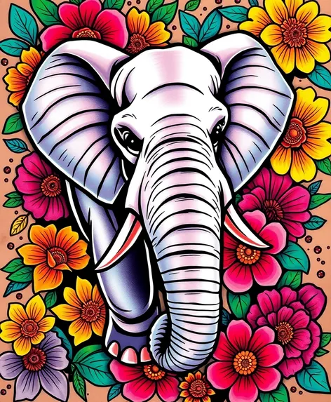 elephant cartoon tattoo