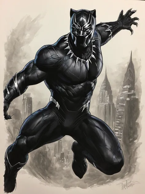 black panther drawing