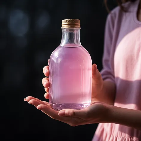 hand and bottle pink